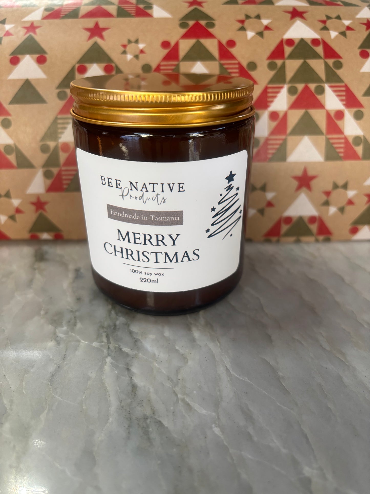 Merry Christmas natural soy candle