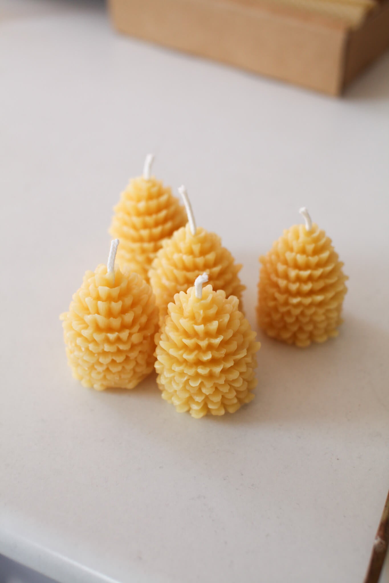 Beeswax pine cone candles - Bee Native