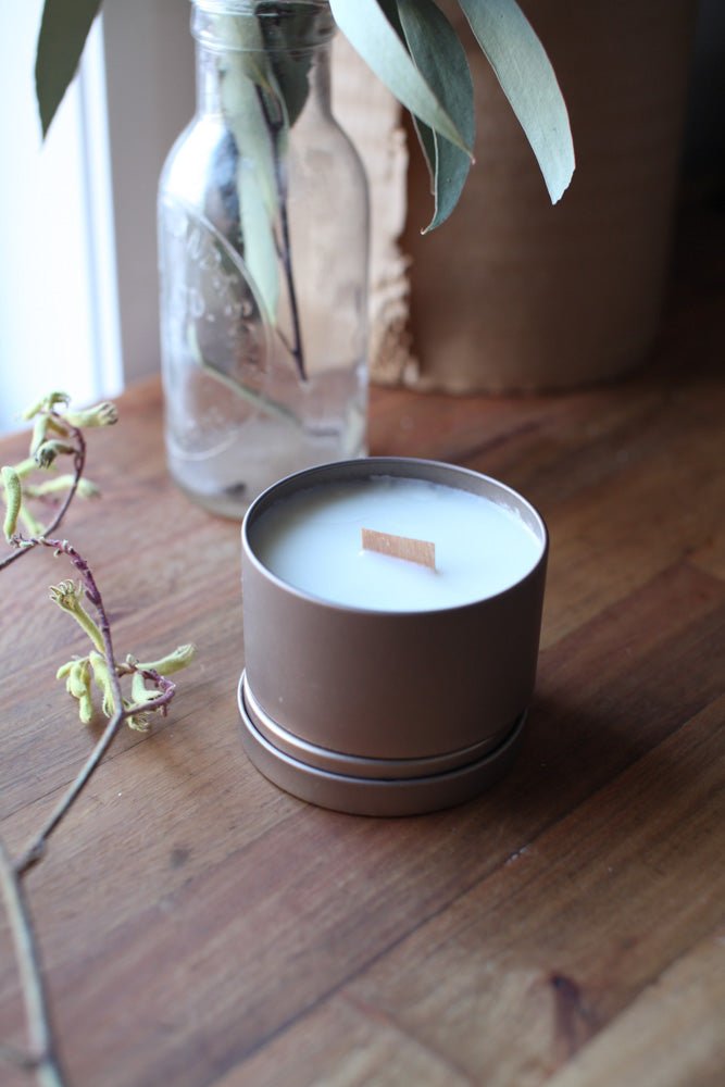 Lemongrass and lime - gold tin candle - Bee Native