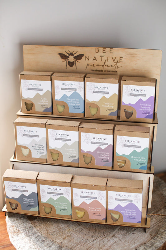 Wooden soap display (stand only) - Bee native products